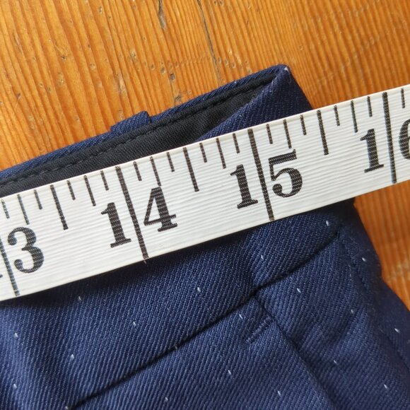 HUGO BOSS Wool Blend Lightweight Office MId-Rise Business Pants in Navy Microdot - Picture 10 of 15